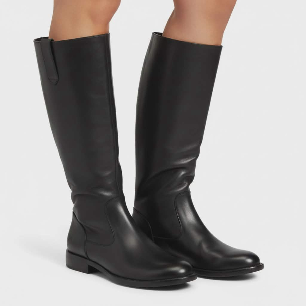 Born Shaunie Tall Wide Shaft Genuine Leather Boots in Black Women’s Size 6